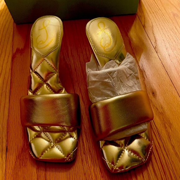 Sam Edelman Shoes - Sam Edelman Starla Mule Heel NWT NIB gold leather pillow heel